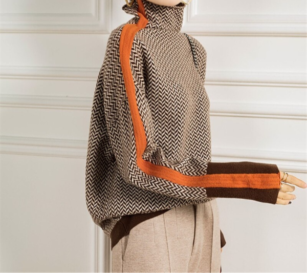 Helena™ | Herringbone Turtleneck sweater